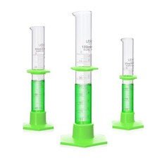 3PCS 유리 눈금 실린더 세트 25ml 50ml 100ml 플라스틱 육각 베이스가 있는 붕규산 유리 실린더 3.3개 실험실 실린더 유리 측정 실린더 4099.0120.1, 3PCS 유리 눈금 실린더 세트 25ml 50ml 10