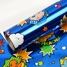 포켓몬스터 포포팬시 증착롤 포장지, 코믹패턴 블루, 1개
