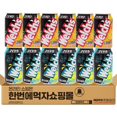 [한번에먹자] 웰치스 제로 뚱캔 혼합세트 / 애플망고+ 샤인머스캣 / 각6개씩 총12캔, 12개, 355ml