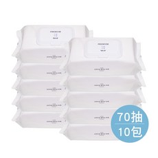 AGA-AE 純白厚濕紙巾, 1箱, AGA 純白厚濕紙巾(70抽/10包), 10個裝, 75gsm
