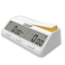 LEAP 체스 시계 디지털 체스 타이머 보드 게임 및 체스 타이머용 고급 보너스 및 지연 카운트 다운 알람 블랙/오렌지, 밀크 화이트