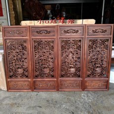 小o結緣館 仿古香樟木福祿壽喜四季平安窗花 單片40x3x102 快速到貨