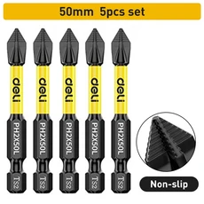 미끄럼 방지 및 충격 비트 스크루드라이버 고경도 강력한 마그네틱 25/50/65/70/90/150mm Ph2 세트, 02 5pcs 50mm