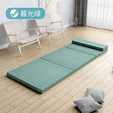 기숙사 3단매트 접이식 매트리스 침대 토퍼 싱글 원룸 침실 바닥 자취 수면, 그린 베개 스타일
