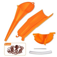 오일 깔때기 도구 키트 모터사이클 기본 케이스 및 크랭크케이스 채우기 & 드립 프리 + 50팩 - 할리 투어링 스포스터 다이나와 호환되는 드레인 오링, 오일 깔때기 도구 키트 모터사이클 기본 케이스 및 크랭, 1개