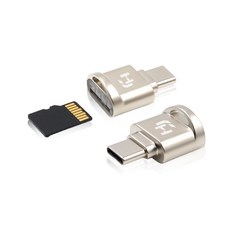 隨身Type-C迷你鋁合金TF讀卡機 高速傳輸 掛勾防丟設計 輕巧便攜, 1個