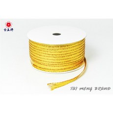 台孟牌 3mm 無彈性 金蔥扁繩 台灣製造 金色扁帶 金線束帶, 1個