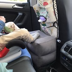 휴대용 발쿠션 여행용 에어 받침대 카시트 발받침 발판, 2단그레이, 1개