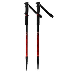 코팅블루 4단 접이식 초경량 두랄루민 등산스틱 2P 세트, 레드2세트, 2세트