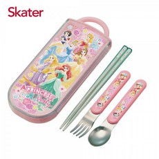 Skater銀離子三件餐具組（台灣公司貨）, 湯匙x1.叉子x1.筷子x1, 粉紅色, 1個