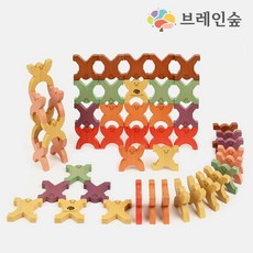 유아 창의집중력 원목 패턴쌓기 도미노(48p)세트 나무도미노