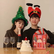 크리스마스 트리+산타 모자 2종 세트, 1세트, 1color