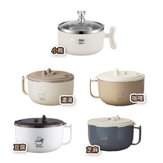 泡麵碗 大容量 304不鏽鋼 瀝水泡麵碗 帶蓋泡麵碗 隔熱碗 不銹鋼碗 便當碗, 1個, 貓耳-濃湯-1200ml