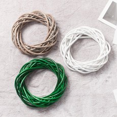 라탄 등나무 우드 리스 링 틀 볼드 25cm 만들기 장식, 그린