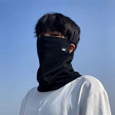 騎行面罩男秋冬季保暖防寒釣魚戶外脖套掛耳頭盔內膽防風圍脖女潮, 黑色,均碼, 1個