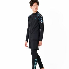 엘인보아 주니어 래쉬가드 집업 칼라야자블랙 반바지상하