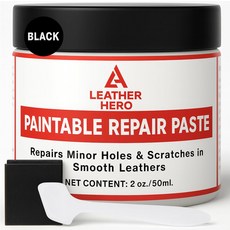 가죽 카시트 가구 신발의 구멍 찢어짐 균열 스크래치를 메우거나 수리하는 검은색 필러 - 어플리케이터로 유연하게 사용 가능 100mL, Black