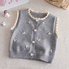 DFMEI 兒童馬甲秋裝新款女童外穿洋氣背心寶寶秋冬季針織坎肩小童裝