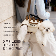 아웃도어 휴대용 통기성 고양이 가방 소형견 새끼고양이 여행 핸드백 크로스백 외출용 경량 반려동물 용품, 아이보리색