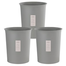 Changsin Living 昌信生活 簡約圓形開放式垃圾桶 10L x 3入, 灰色