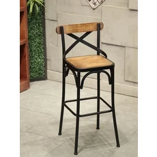 홈바테이블 아메리칸 레트로 원목 주방 가구 홈 카페용 하이 단조 다리미 및 의자 조합, 2) B 75cm chair, 1개