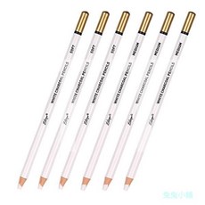 6支白色炭筆套裝 高光素描鉛筆 繪畫炭畫鉛筆 素描寫生速寫碳筆 軟性/中性碳筆 美術生專用 繪畫, 1個