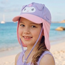 산리오 캐릭터 아쿠아 플랩캡 자외선차단 수영장 모자 물놀이 썬캡 쿠로미