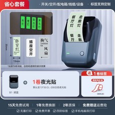 라벨기 통신 케이블 라벨 라벨프린터 프린터 모바일 태그 휴대용 소형 블루투스, F. B 레이크 블루 + 야광 스티커 롤00매