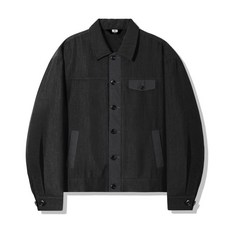 트릴리온 시어서커 믹스 크롭 블루종 자켓_블랙 388067