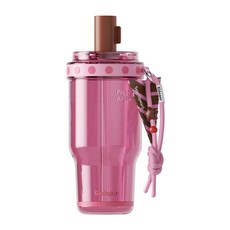 세다가 대용량 트라이탄 BPA 프리 휴대용 투명 물병 (스트랩 포함), 1개, 700ml, 핑크