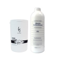 코겐 플렉스 탈색약 500ml + 우신 알앤비 오투 산화제 6% 1000ml, 1세트