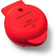 노스탤지어 MWF5AQ 마이미니 개인용 전기 와플 메이커 해시 브라운 프렌치 토스트 그릴드 치즈 퀘사딜라 브라우니 쿠키 레드