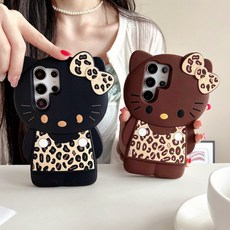 태닝 헬로키티 레오파드 입체 갤럭시 A16케이스 무너폰 키즈폰케이스