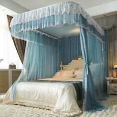 U型導軌伸縮三開門蚊帳軌道宮廷落地公主風1.5米/1.8m牀雙人家用2, 851