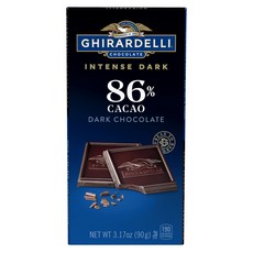 기라델리 인텐스 다크 86% 카카오 초콜릿 바 89.9g Ghirardelli Premium Dark 86% Cacao Dark Chocolate Bar Bold Extra, 1개