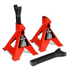 DNA Motoring 잭 스탠드 1쌍 2톤4 000파운드 용량 자동차 리프팅 스탠드 자동차 세단 소형 차량 SUV TOOLS-00681-BL 용 높이 조절 가능한, 3 Ton Red