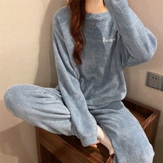 韓版珊瑚絨加絨睡衣套裝