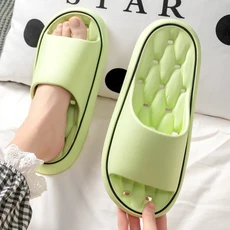 쿠쿠스토어 여름 욕실 슬리퍼 EVA 누수 홈 샌들 편안한 부드러운 미끄럼 방지 슬라이드 빠른 건조 플립, 02 3-37, 02 green