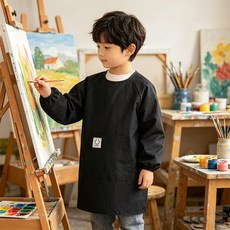 兒童長袖罩衣幼稚園美術書法防髒反穿衣學生畫畫防潑水圍裙印logo