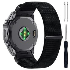 더조은셀러퀵핏 벨크로 스트랩 20mm 22mm 분리연장 봉 변경 가민 호환 포러너 피닉스 에픽스 어프로치 인스팅트 디센트 비보 액티브 베뉴, 1개, 블랙