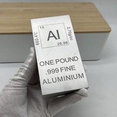 1lb(450g) 알루미늄 금속 블록 레이저 조각 예술 장식품 99.9% 고순도 알루미늄 금속 블록 금속 진지 진척 화학 요소 함유 디자인 수집 및 선물용, 1개