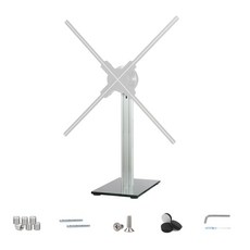 Missyou 강화 유리 베이스와 알루미늄 합금 프레임이 있는 3D 홀로그램 팬 데스크탑 스탠드 최대 69.5cm(27.5인치) 3D 홀로그램 팬에 적합 홈 오피스 전시용, Missyou 강화 유리 베이스와 알루미늄 합금 프레임