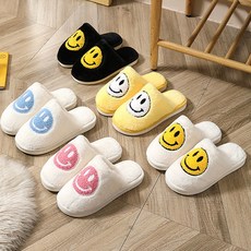 준캡 겨울 털실내화 웃는얼굴스마일