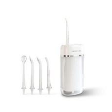 HONGJIN深層潔淨頂級沖牙機，三種模式，四款噴嘴，無線便攜，IPX7防水, 白, WL-C001