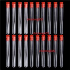 一次性塑料試管 實驗室帶蓋透明密封試管瓶 12mm x 100mm, 1個, 白蓋 12x60mm 10個/包