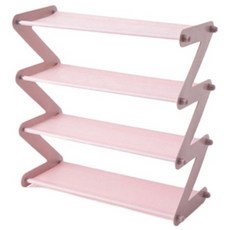 조립식 4단 신발장 DIY 정리대 보관함 정리함 거치대 현관, 핑크