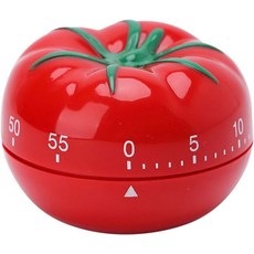 귀여운 토마토 모양 360도 회전 주방 조리 타이머 공예 기계식 와인딩 60분, Red
