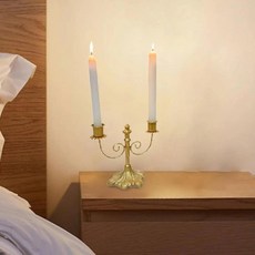 기둥 양초 홀더 테이퍼 금속 팔 촛대 축제 기념일 파티 장식 홈, 1개