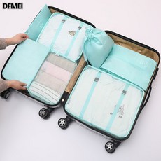 DFMEI 多件套旅行收納袋行李箱斜紋衣物旅遊分類整理內衣收納束口旅行袋, 1個