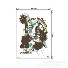 個性紋身貼，半永久花臂紋身貼，防水環保，持久半臂水彩動物紋身，多款可選, 1個, TH-213,210x148mm